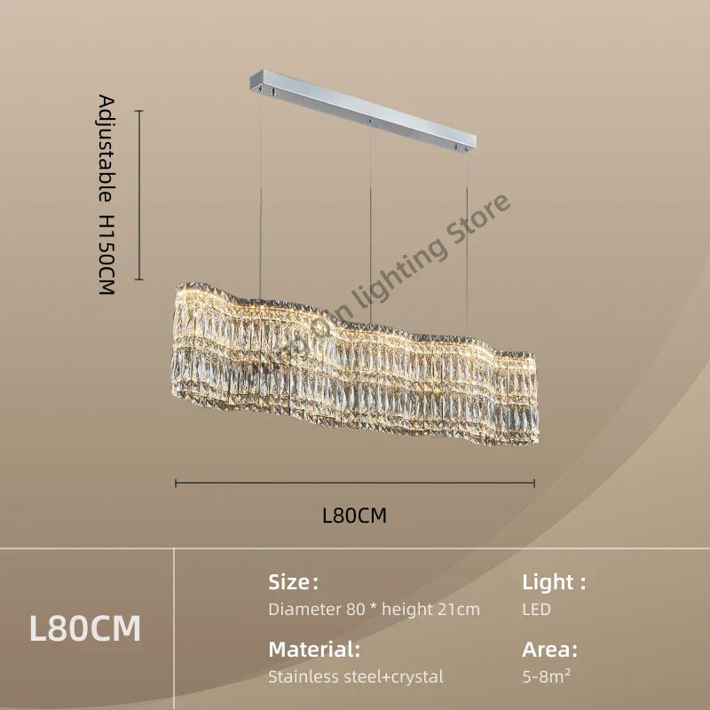 DecorBites™ Crystal Chandelier Pendant Light, Elegant Hanging Lamp Fixture