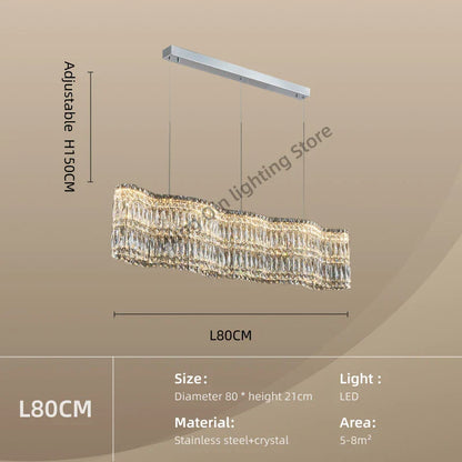 DecorBites™ Crystal Chandelier Pendant Light, Elegant Hanging Lamp Fixture