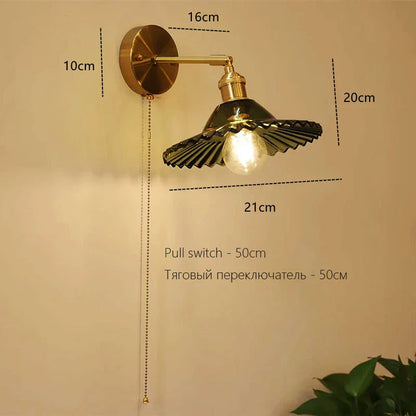 DecorBites™ Art Deco LED Wall Lamp with Pull Switch, Nordic Design, Glass Interior Wall Light