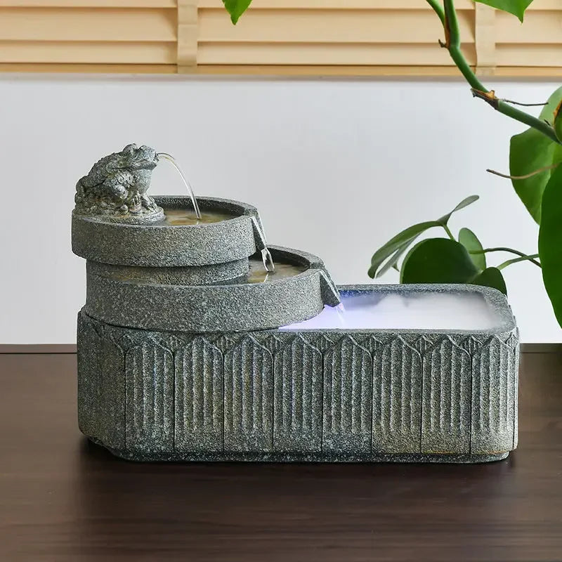 DecorBites™ Flowing Water Fish Pond Tank - Outdoor Garden Ornament Landscape Aquarium