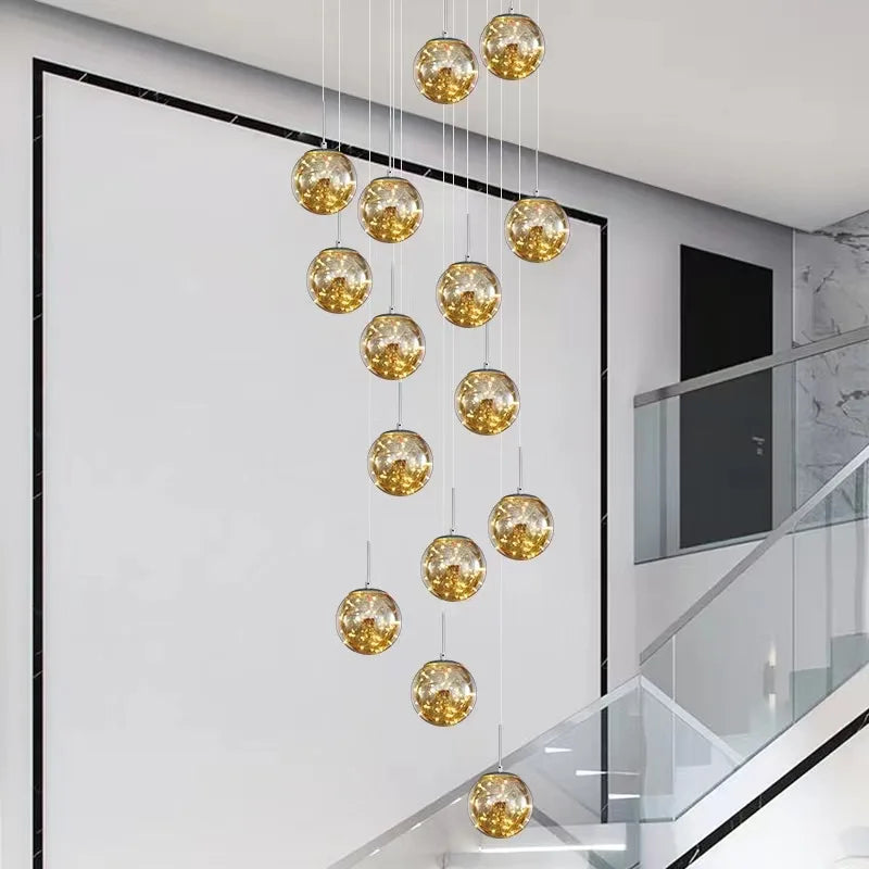 Lámparas colgantes de bola de cristal luminosas DecorBites™ para decoración de sala de estar y comedor con iluminación LED