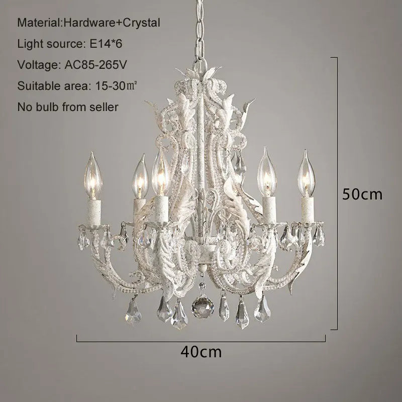DecorBites™ Iron Crystal Chandelier for Living Room Dining Bedroom E14 Lighting