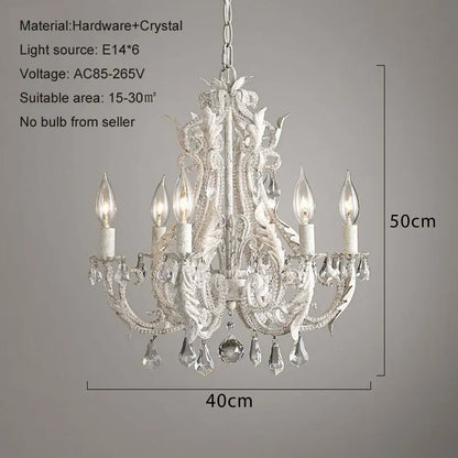 DecorBites™ Iron Crystal Chandelier for Living Room Dining Bedroom Clothing Store Lighting