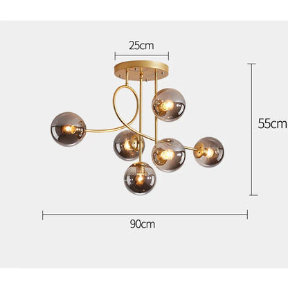 Lámpara de techo LED con bola de cristal DecorBites™ - Lámpara colgante nórdica moderna para sala de estar