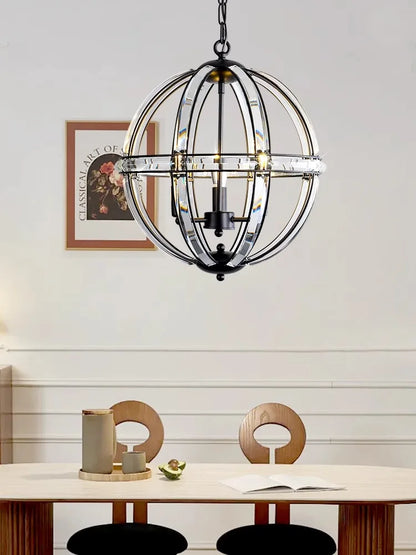 DecorBites™ Bronze Black Chrome Gold Globe LED Chandelier for Living Room