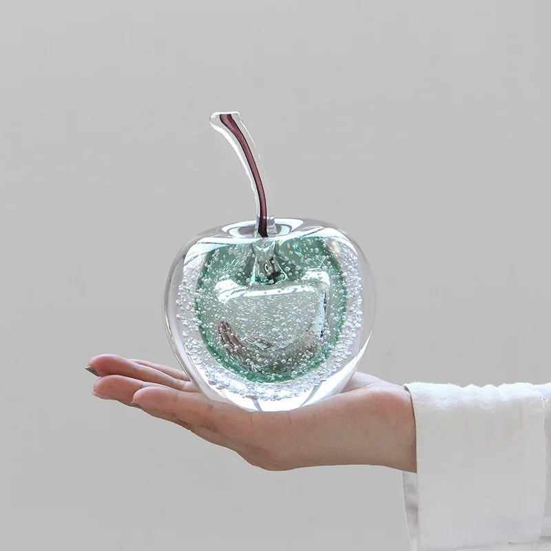 DecorBites™ Crystal Glass Apple Pear Ornaments Home Decor Figurines