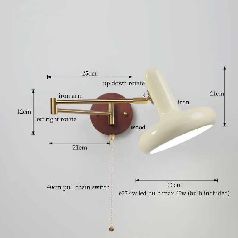 Lámpara de pared LED DecorBites™ Creamy Iron para dormitorio, sala de estar, baño, espejo y escalera.