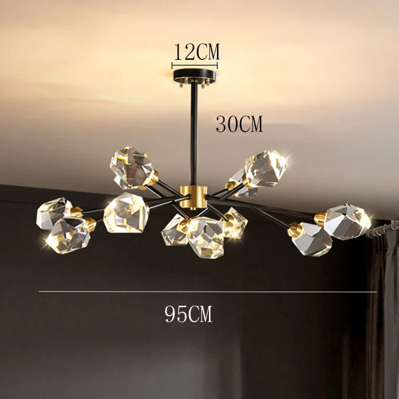 DecorBites™ Crystal Chandelier: Luxury Living Room Dining Ceiling Light