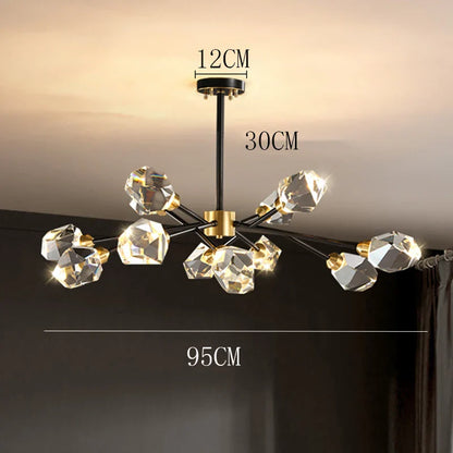 DecorBites™ Crystal Chandelier: Luxury Living Room Dining Ceiling Light