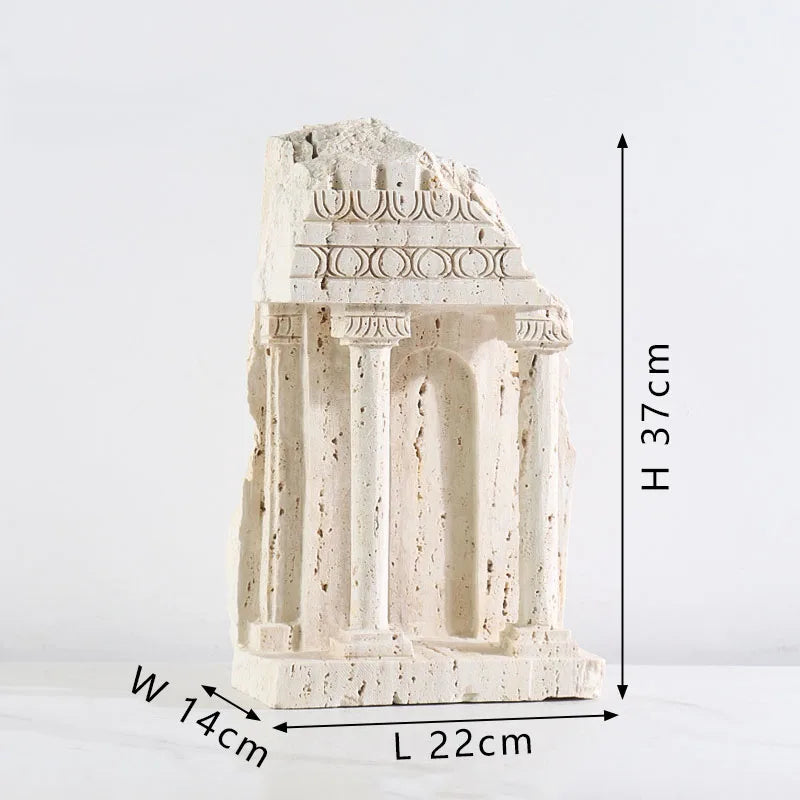 DecorBites™ Handmade Marble Medieval Sculptures and Ancient Greek Roman Temple Statue