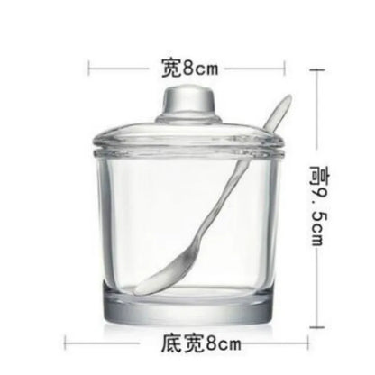 DecorBites™ Glass Seasoning Can with Spoon - Spice Jar for Sugar Salt Pepper Powder