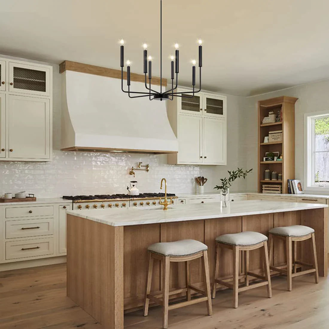 Black Eight-Light Chandelier