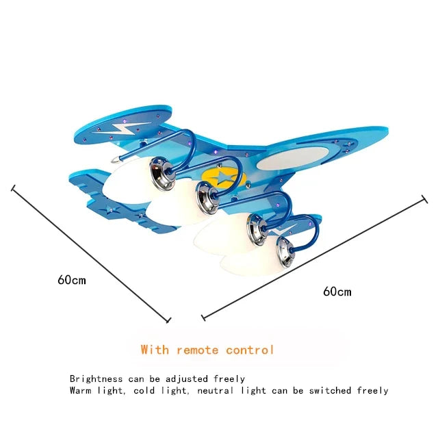 ثريا DecorBites™ Airplane Kids LED: إضاءة صديقة للعين لغرفة الطفل الصبي من أجل ديكور بيئي.