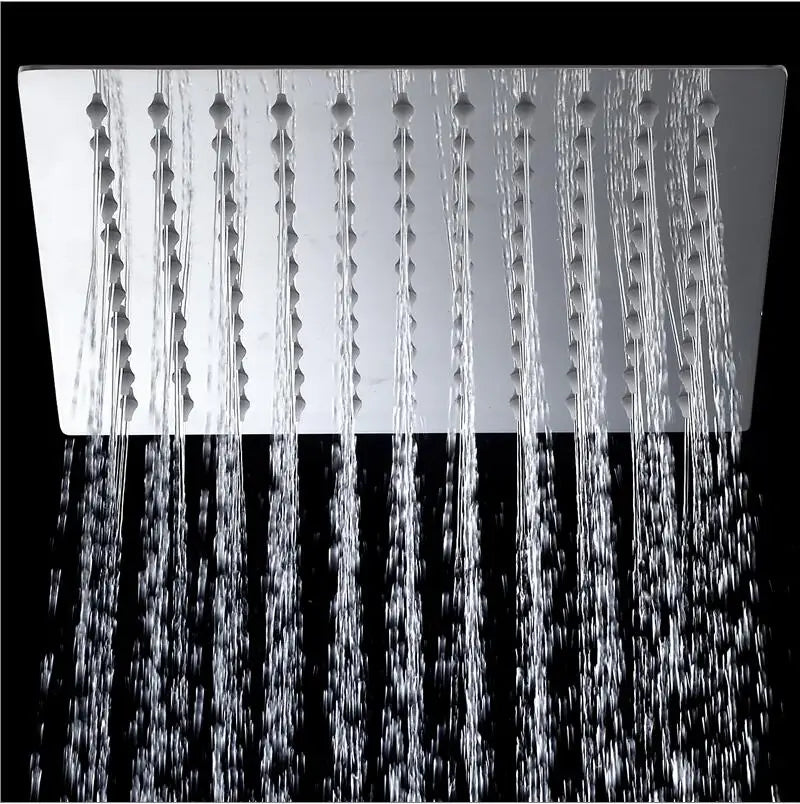 Cabezal de ducha cuadrado tipo lluvia DecorBites™ de 20" en latón cromado - Cabezal de ducha de pared para baño