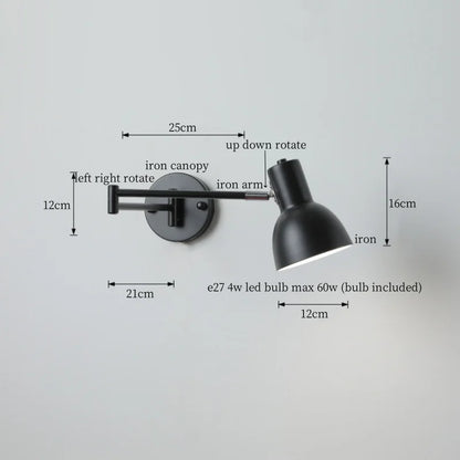 Lámpara de pared LED articulada color crema DecorBites™ para sala de estar, dormitorio, espejo y escalera