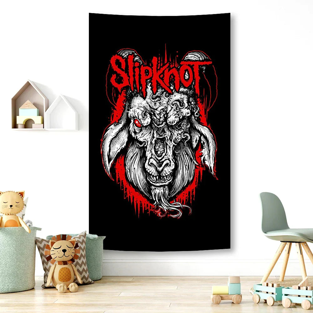 DecorBites™ Heavy Mental Music Tapestry Wall Hanging- Hippie Art Room Flag