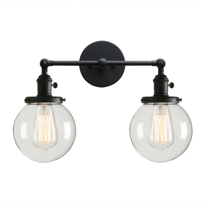 Decorbites™ Doppelt-Kugelkopf-Globus-Glas-Wandleuchte, moderne vintage Innenbeleuchtung
