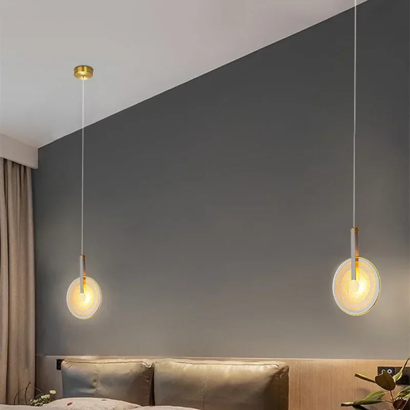 DecorBites™ Circular Glass LED Chandelier - Modern Nordic Style for Home Decor