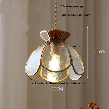 DecorBites™ Glass Brass Pendant Lamp, Adjustable Loft LED Light for Kitchen Bar Balcony