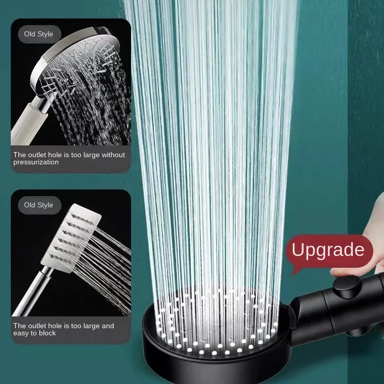 Chrome Round Shower Head Set