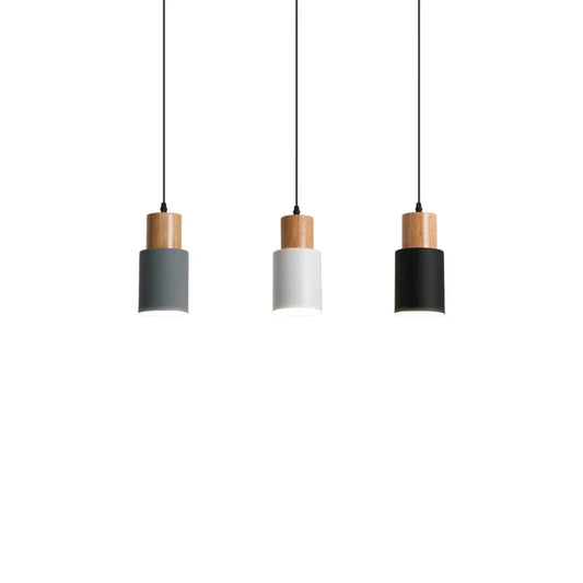 Minimalist Nordic Wood and Metal Single Pendant Light