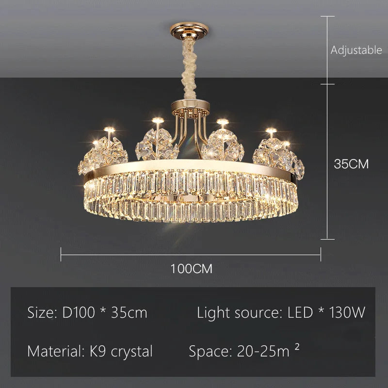 Lámpara de techo de cristal de lujo DecorBites™ - Elegante lámpara colgante para la sala de estar