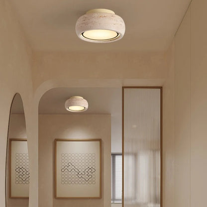 DecorBites™ LED Yellow Travertine Flush Mount Ceiling Light Fixtures