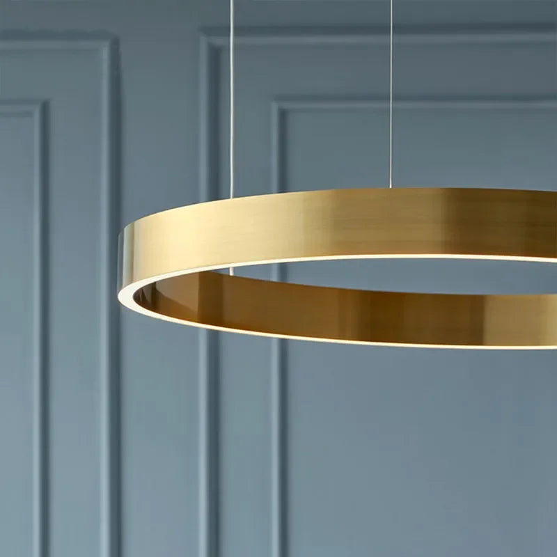 DecorBites™ Gold LED Chandelier: Modern Hanging Light for Dining Room & Bedroom