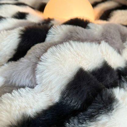 Decobites Plush Faux Rabbit Fur Bedding Set for Cozy Nights