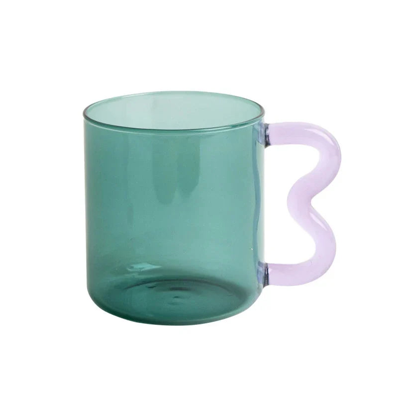 DecorBites™ Handmade Glass Mug High Borosilicate Heat-resistant Tea Coffee Cup