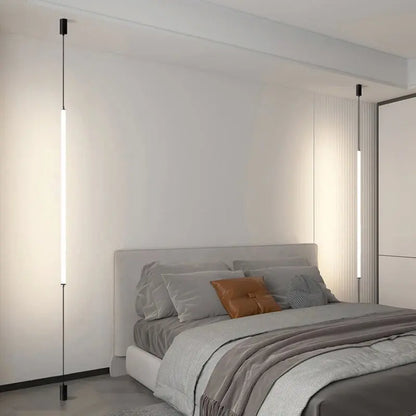 Italian Linear Black Metal & Acrylic Pendant Light