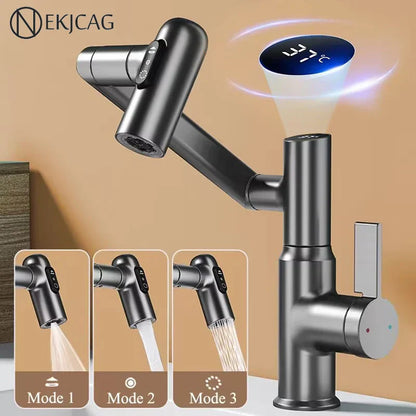 DecorBites™ LED Bathroom Basin Faucet 360 Rotation Mixer Sink Tap with Multifunction Stream Sprayer