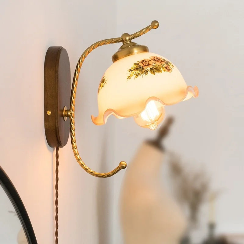 DecorBites™ Iron Glass LED Wall Lights Modern Bedside Lamp 4w Bulb for Bathroom Bedroom Living Room