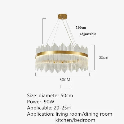 DecorBites™ Crystal Pendant Chandelier Remote Control Dimmable LED Lighting