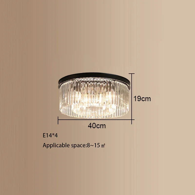 DecorBites™ Crystal Round Ceiling Chandelier for Elegant Living and Dining Rooms