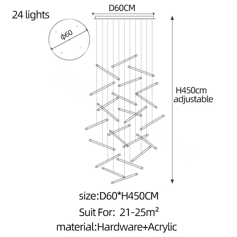 DecorBites™ LED Chandelier: Luxury Indoor Lighting for Living Room, Hall, Staircase