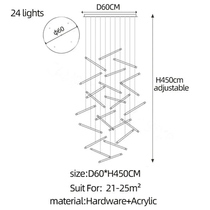 DecorBites™ LED Chandelier: Luxury Indoor Lighting for Living Room, Hall, Staircase