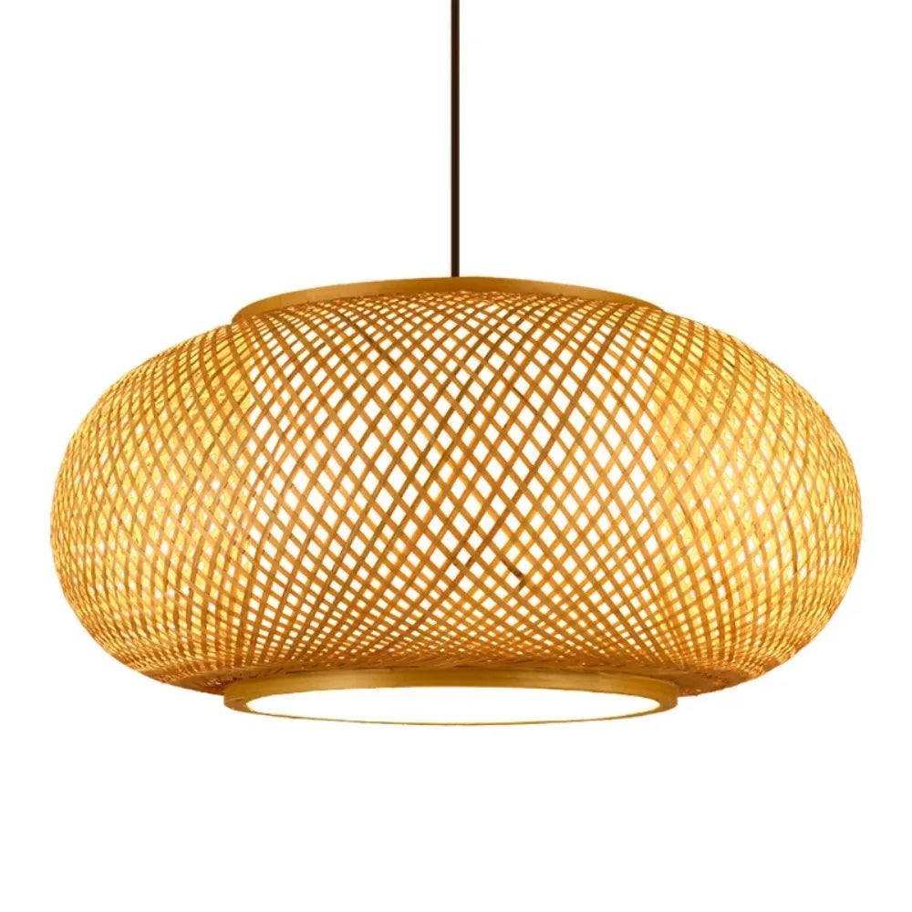 Japanese Bamboo Woven Pendant Lantern