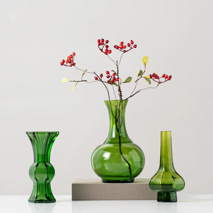 DecorBites™ Green Glass Geometry Vase Hydroponics Terrarium Home Decoration Accessory