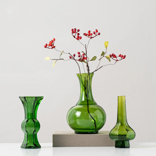 DecorBites™ Green Glass Geometry Vase Hydroponics Terrarium Home Decoration Accessory