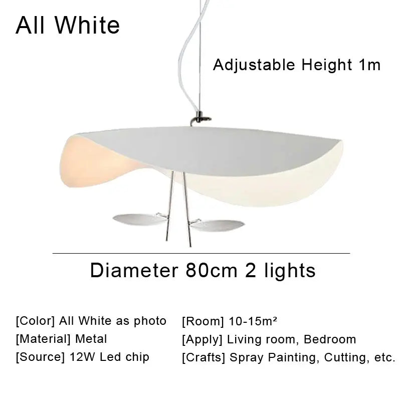 DecorBites™ Lederam Manta Pendant Lamp Flying Saucer Hat industrial retro design white black