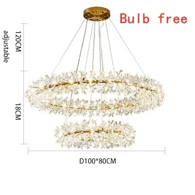 DecorBites™ Crystal Flower Chandelier: Luxury LED Ceiling Light for Home Decor, Living Room, Bedroom