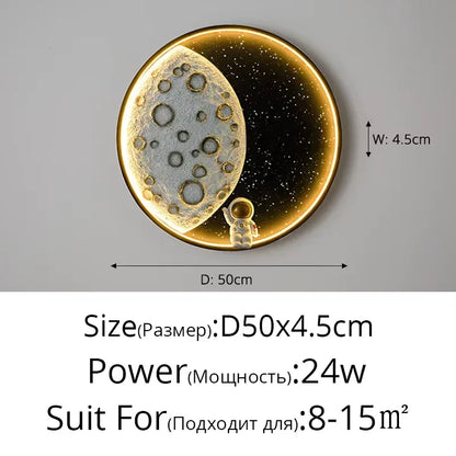 DecorBites™ Astronaut LED Wall Lamp: Modern Nordic Resin Round Decor Light