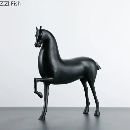 DecorBites™ Black Horse Sculpture Desk Decoration - Modern Minimalist Room Decor
