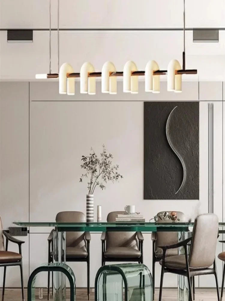 ثريات أكريليك بيضاء من ديكوربايتس™ بتصميم آرت ديكو: مصابيح أنيقة لغرفة المعيشة الداخلية