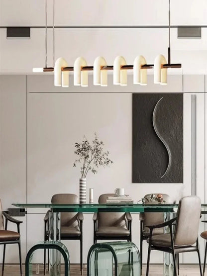 ثريات أكريليك بيضاء من ديكوربايتس™ بتصميم آرت ديكو: مصابيح أنيقة لغرفة المعيشة الداخلية