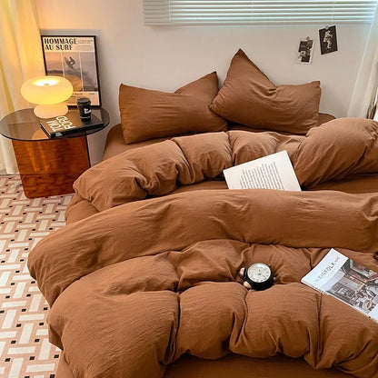 DecorBites™ Cotton Bedding Set: Soft Duvet Sheets, Pillowcases, Comforter Set - All Seasons Comfort