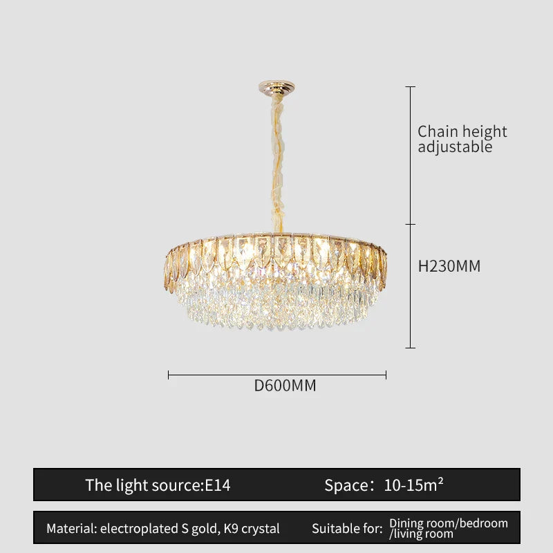 DecorBites™ Crystal Chandelier: Modern Luxury Lighting for Home, Hotel, Restaurant