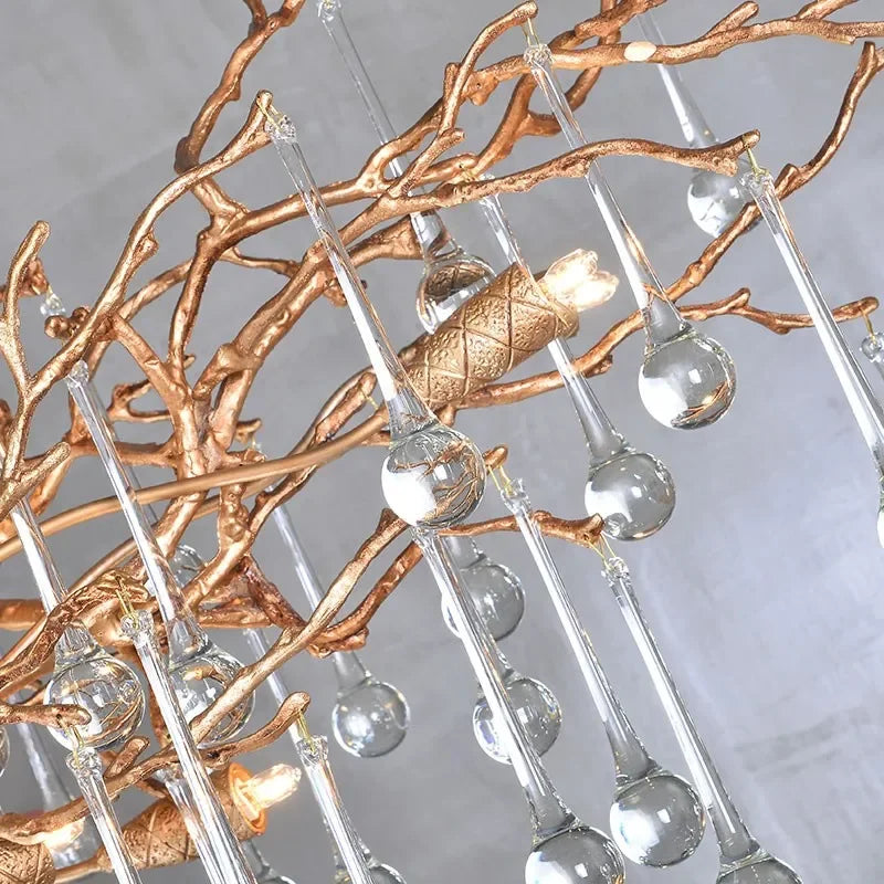 Lámpara de Suspensión de Cobre de Lujo de Araña de Cristal de Rama LED™ Decorbites
