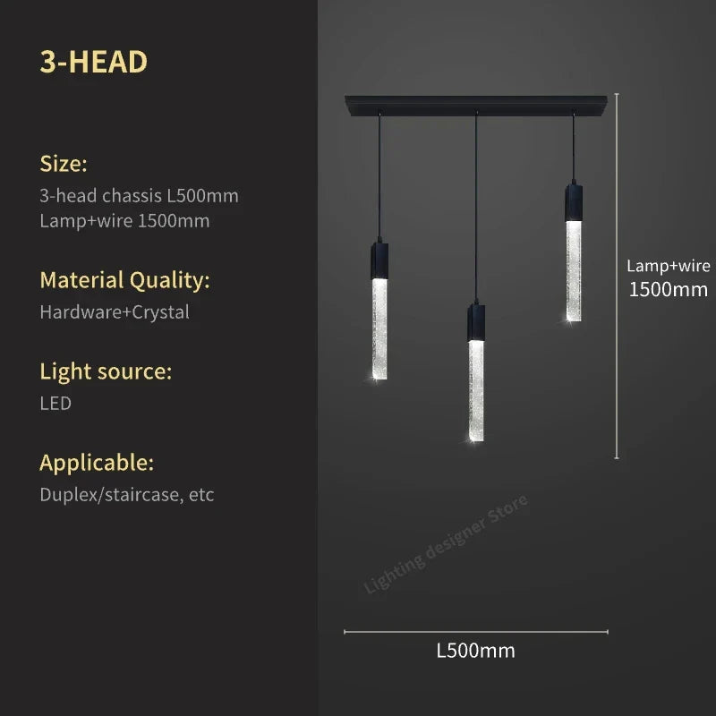 Lámpara colgante tipo araña DecorBites™ Crystal Bubble - Accesorio moderno para escaleras